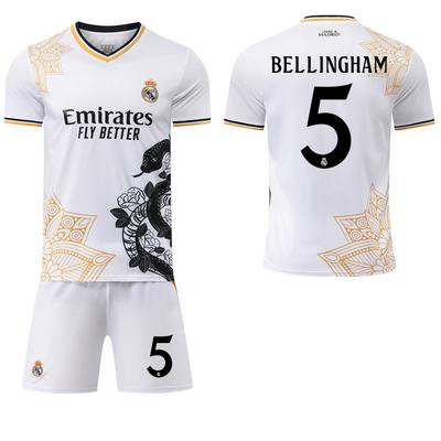 2025-26 Real Madryt biała wąż edycja specjalna koszulka domowa #7 Vinícius #5 Bellingham #9 Mbappé Koszulki Piłkarskie
