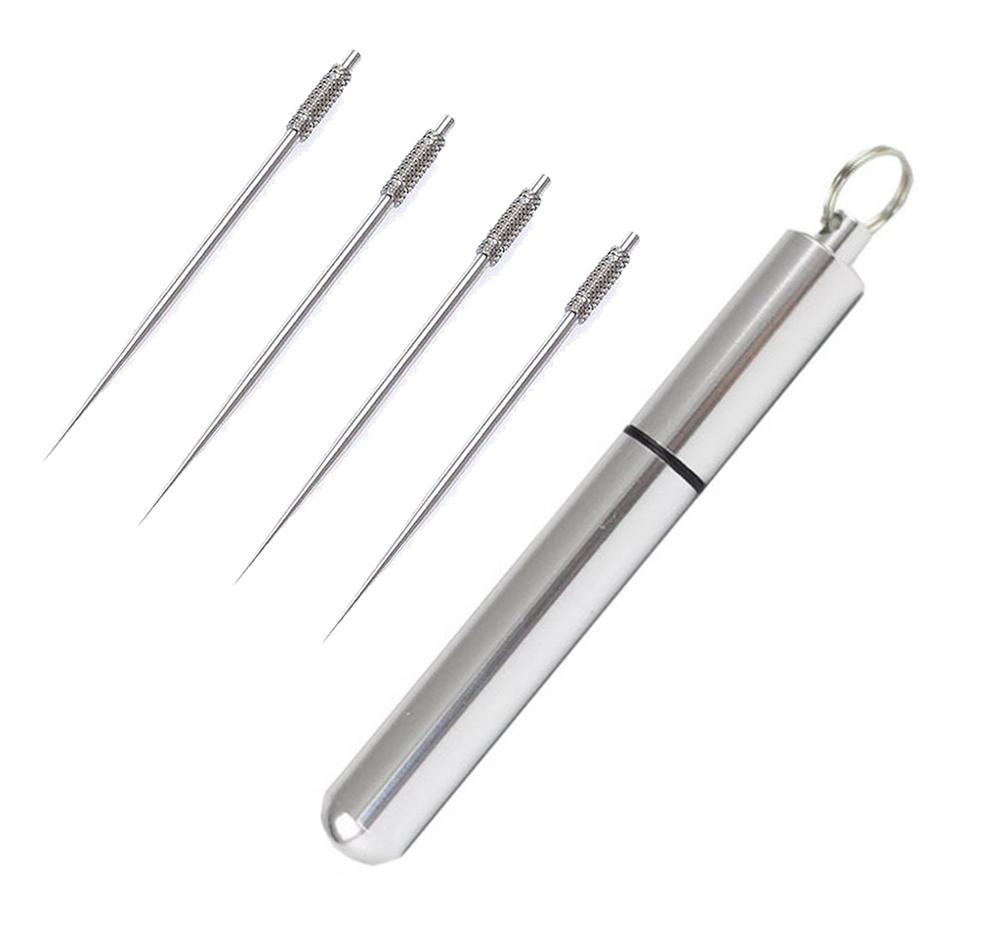 Portable Waterproof Titanium Alloy Mini Toothpick Holder Pill Capsule Case Carry Around Storage Camping Hiking Outdoor Tools