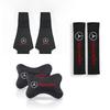 Embroidery Car Seat Head Neck Rest Cushion Headrest Pillow Seat Belt Pad For Benz AMG W205 C300 W203 W206 W108 W124 W126 Sticker QP1