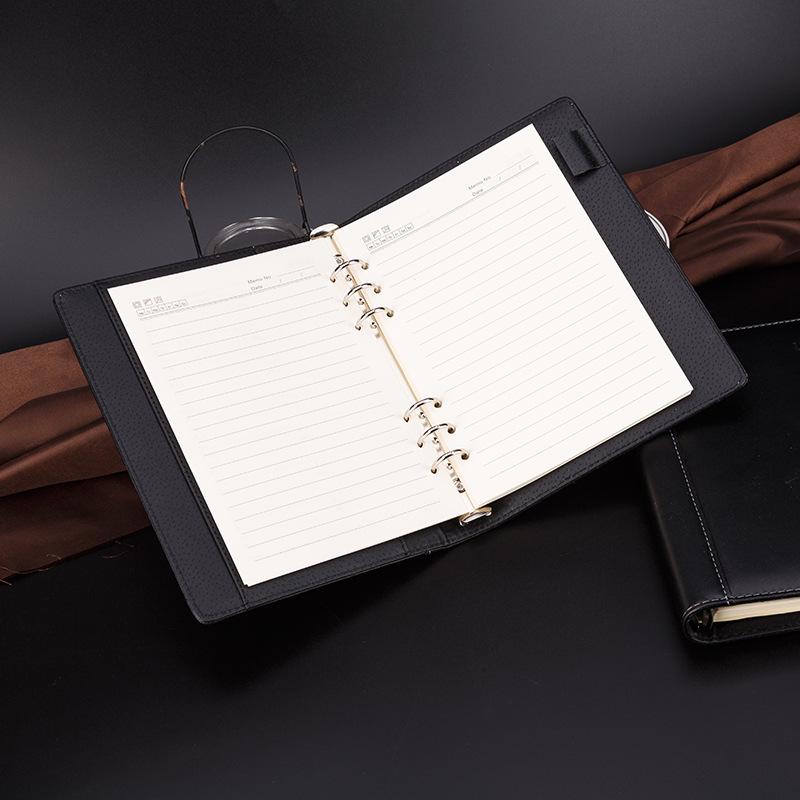 A5 Leather 6-Ring Binder Notebook with Free Shipping