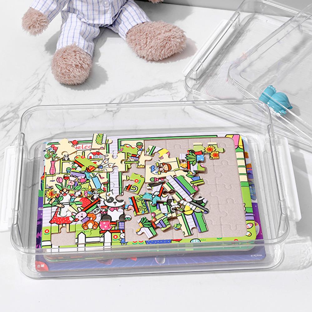 Transparent Desktop File Storage Box With Lid Document Organizer Case Desk Paper Container School Office Supplies Stationery