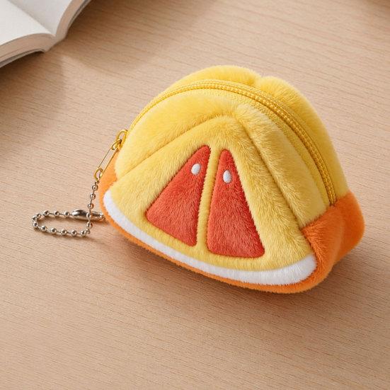 Plush Coin Purse Cute Wallet Small Coin Pouch Mini Change Purse Case Fruit Zipper