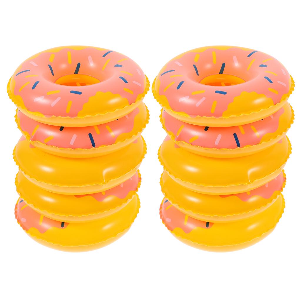 10pcs Ring Swim Mini Rings Swimming Toy Pool Miniature Dollhouse Inflatable Floating Lifebuoy Floaties Floats Tiny House Aid
