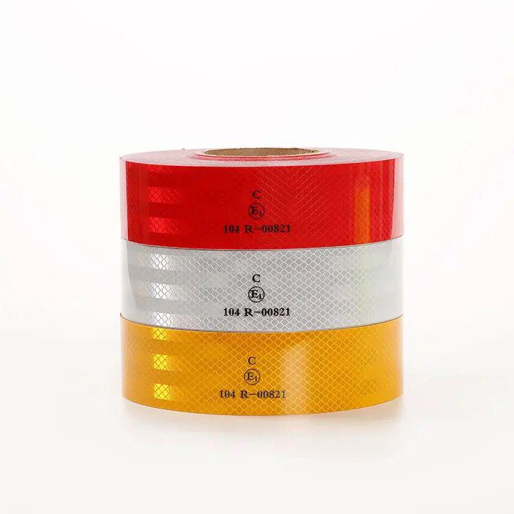 CE EU DOT-C2 Red/White Reflective Tape PET Film Reflective Strip for Vehicle Inspections