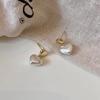 Shi Jia Light Milk White Pearl Earrings: S925 Silver Studs for Women - High-End, Versatile, Niche Design
