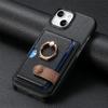 Leather Ring Support Phone Case for IPhone 16E 16 15 14 13 12 11 Pro Max X XR 7 8 Plus Wallet with Card Holder Shockproof Cover