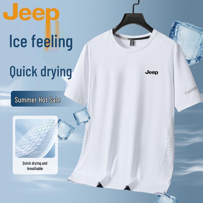 

JEEP Men s Ice Silk Quick Dry Short Sleeve T-Shirt 6XL