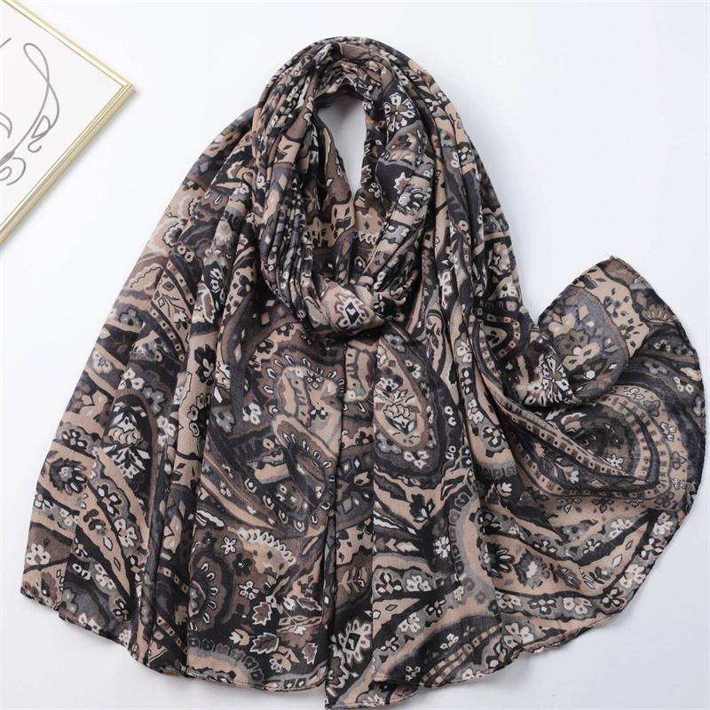 New Fashion Aztec Ethnic Paisley Floral Viscose Shawl Scarf Lady High Quality Wrap Pashmina Stole Bufandas Muslim Hijab 180*90Cm