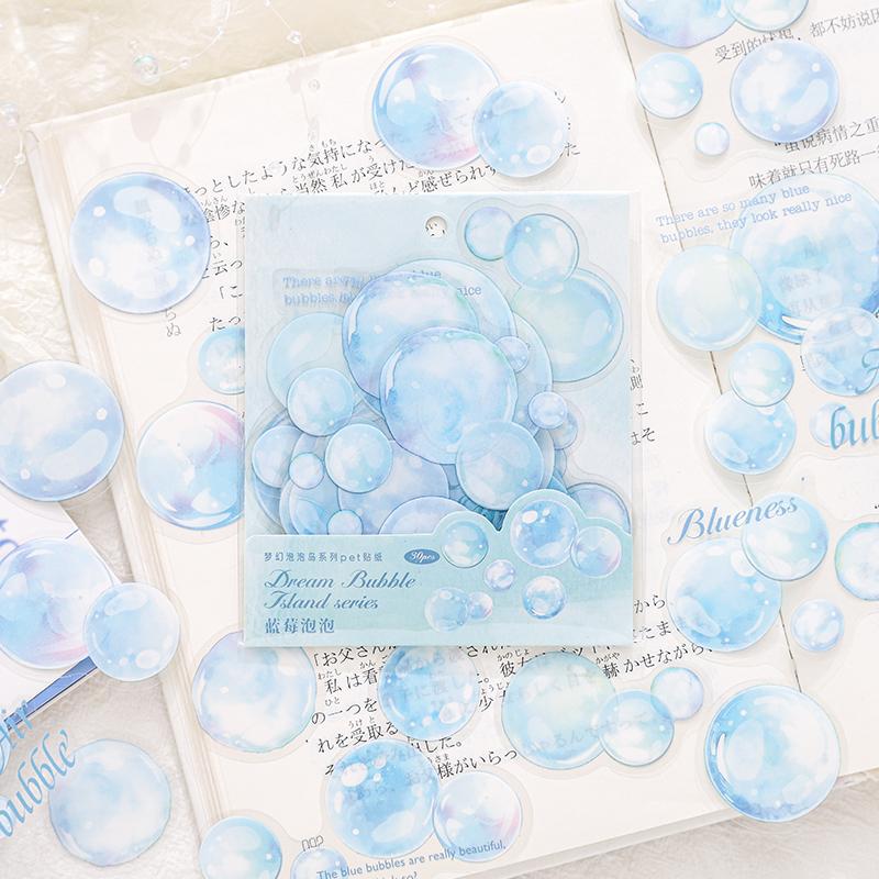 30 Sheets INS Bubble Sticker Pack Personality Diary Junk Journal Handbook DIY Collage Decoration Scrapbooking School Stationery