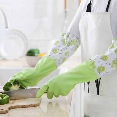 1 Pair Housework Gloves Waterproof Reusable Tear-Resistant Long Cuff Gloves Multi-purpose Dishwashing Gloves Cleaning Tool