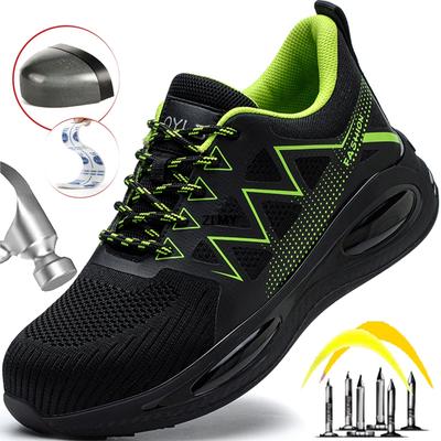 ZLMY New Men Safety Shoes Steel Toe Sneakers Puncture Proof Work Safety Boots Breathable Lightweight Work Shoes Man Air Cushion