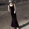 Women's Elegant French Retro Fishtail Velvet Sling Dress