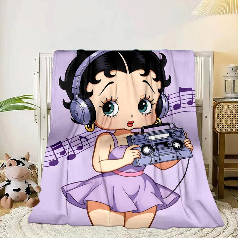 laday In Red Dress Blanket Flannel Blanket for bed, sofa, Camping, Hiking, Picnic Essentials, gift for family Fan gifts