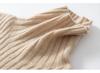 Women's 100% Pure Cashmere Striped Sleeveless Slim-Fit Turtleneck Vest