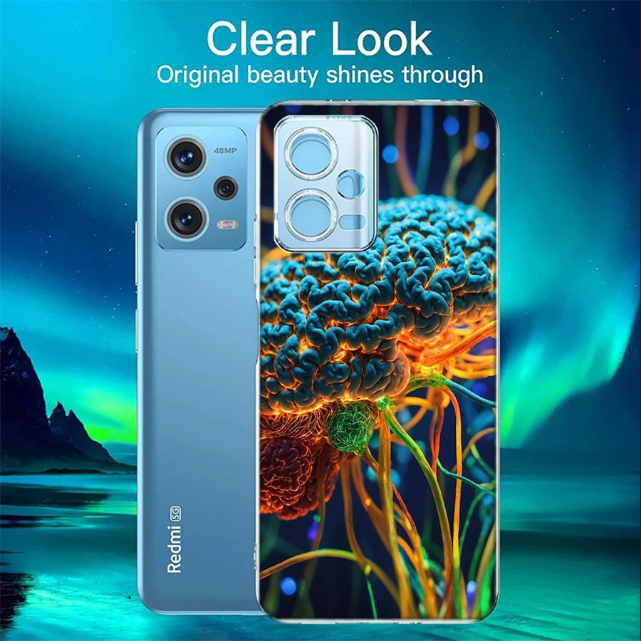The Cerebral Cortex And Key Components Phone Case For Redmi 12 13C 12C 15C 9 10 10C Note 13 Pro Plus 14 15 Pro 9T 9C 9A TPU Soft