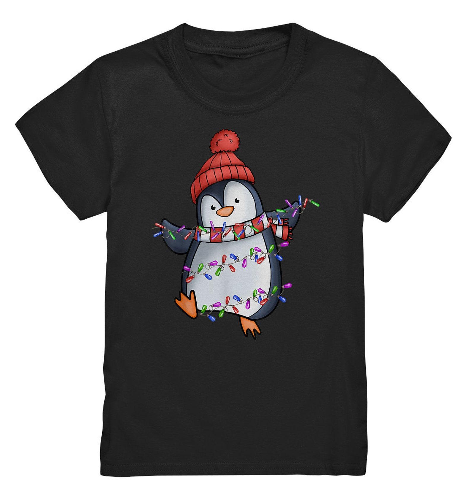 Christmas Penguin Christmas Gift Penguins Fairy Lights T-Shirt - Children s Shirt 3XL