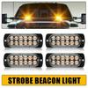 12LED White Amber Emergency Side Warning Flash Strobe Marker Light Universal Bar