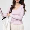 Women S U Neck Long Sleeve Fitted Cotton T Shirt Casual Basic Top