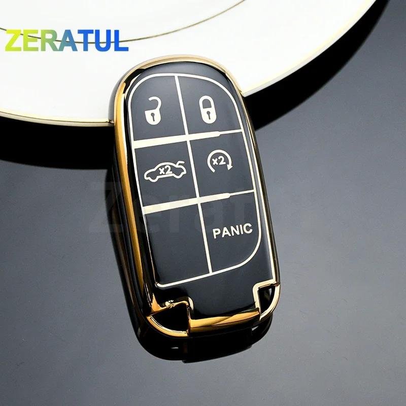 For Jeep Renegade Compass Grand Cherokee For Chrysler 300C Wrangler Dodge Tpu Car Key Cover Case Fob Shell Holder Accessaries