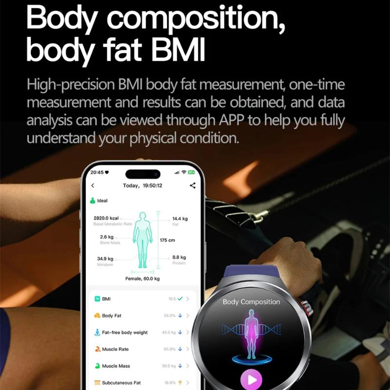 2025 Nový Health Trackr Kyselina močová Krevní lipidy Chytré hodinky Krevní tlak EKG+PPG Hodinky Analýza těla Chytré hodinky Muži Detekce emocí