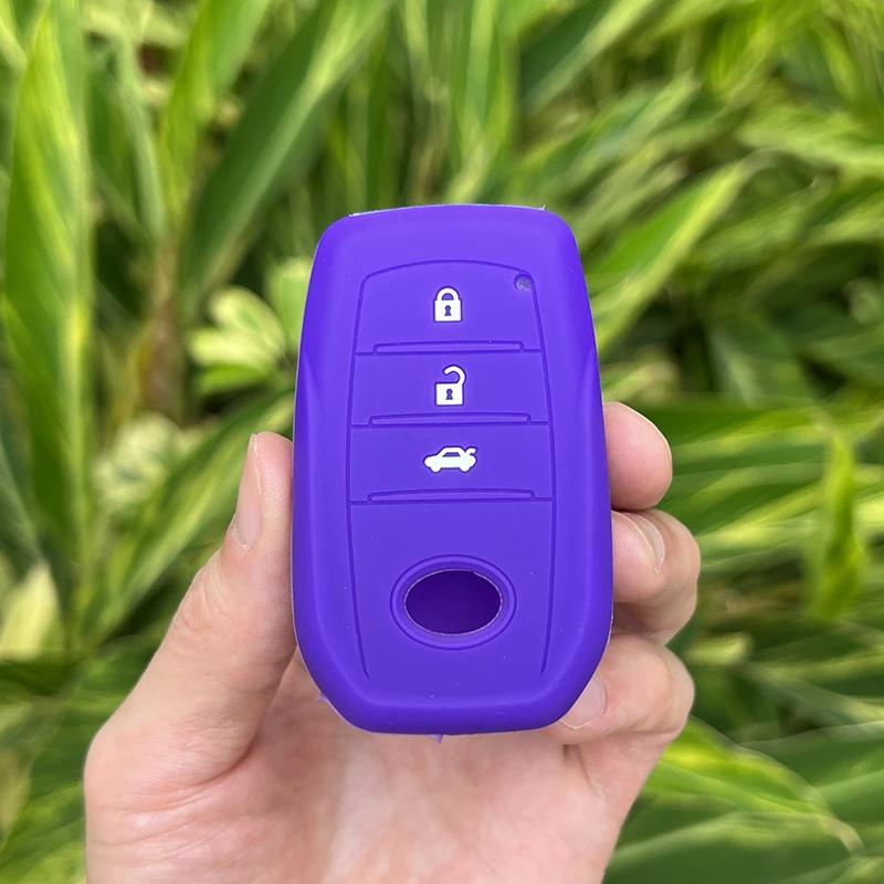 silicone rubber key cover case shell protector for Toyota Chr Rav4 Auris Avensis Prius Aygo Camry Land Cruiser 200 Prado Crown