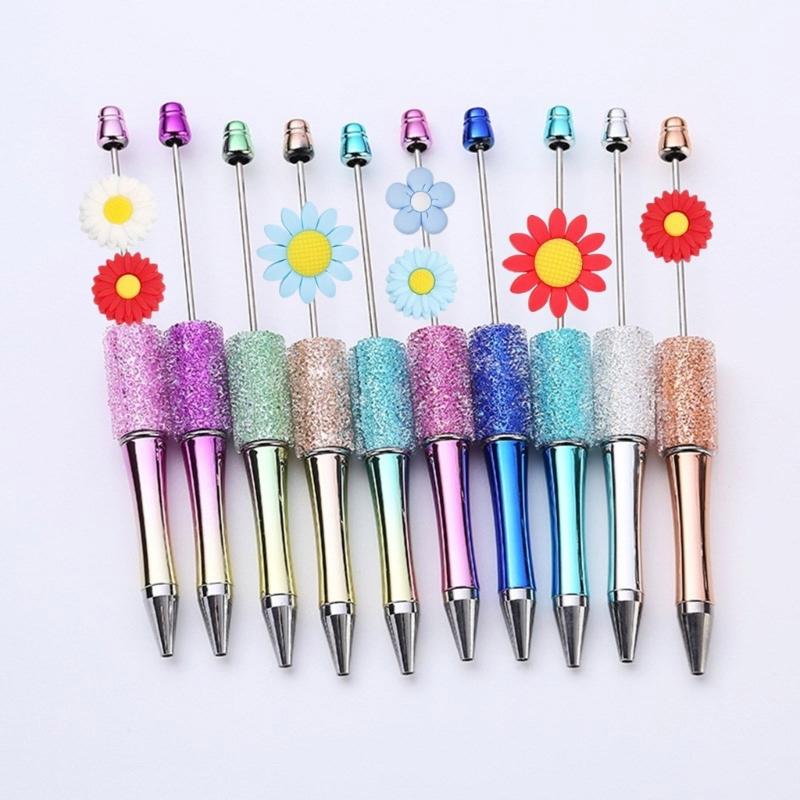 24Pcs Flower Bead Adornment Delicate Flower Handmade Necklace Beads Round Silicone Beads for Crafts and Home Decors