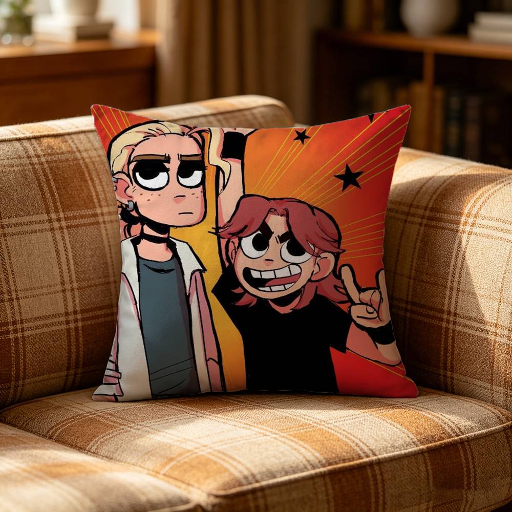 CCartoon MMetal Family Pillow Case Pattern Printed Pillowcase For Living Room Sofa Cushion Cover