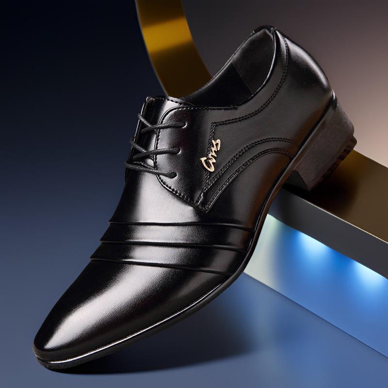 

2025 autumn new leather shoes men s large size business dress one pedal British pointed office shoes men 50