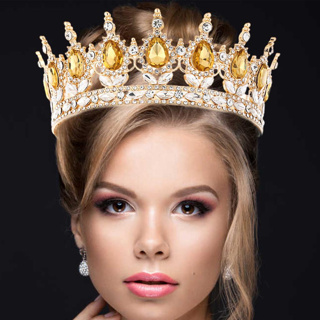 Women's Crown Adults Sparkling Headband Alloy Rhinestones Costume Hairpieces for Weddings Birthdays Proms and Pageants