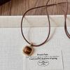 Retro Tiger Eye Stone Layered Necklace with Clavicle Length Chains