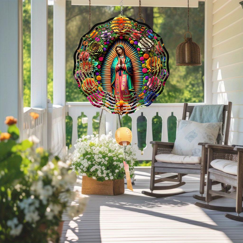 1PC Outdoor Wind Chimes Garden Decorative Wind Wheel Bird Repellent Pendant Mandala Wind Turn