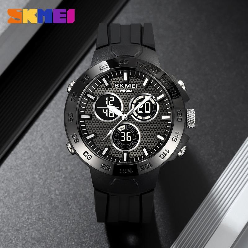 Double display waterproof electronic watch multi-function sports chronograph versatile men's quartz watch