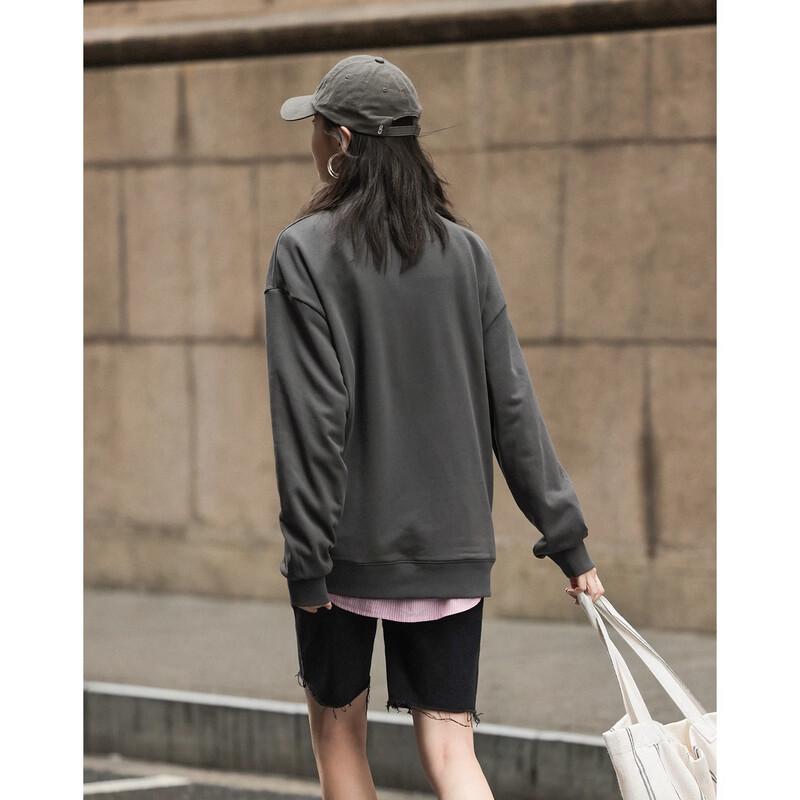 Demana Zero-Pressure Cloud Cotton Spring Retro Print Loose Sweatshirt