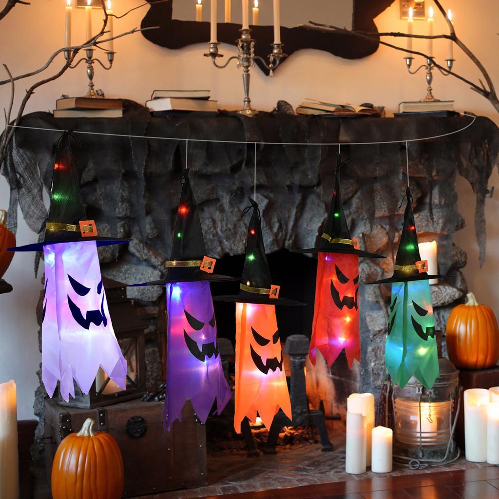 Halloween Decorative Luminous  Hanging Lamp Colorful Witch Ice Bar Lamp LED Colorful Lamp String  Festival Hanging  Atmosphere Lamp