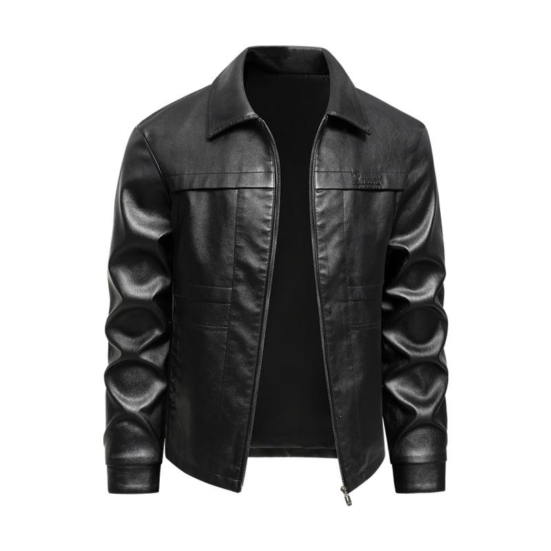New Men's Leather Jacket Large Size Leather Jacket Men's Spring and Autumn Men's Slim Leather Jacket Men's