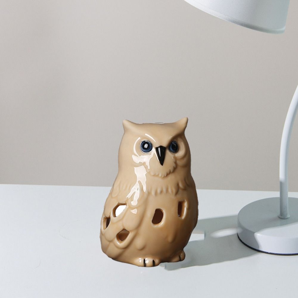 Cute Incense Burner Ceramic Essential Oil Furnace Micro Landscape Owl Statue Party