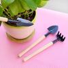 3pcs Gardening Tools Plant Shovel Rake Wood Handle Head Kids Iron+Wood