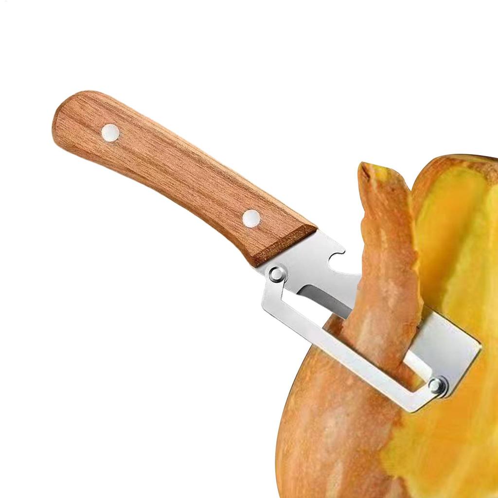 Multi-Functional Vegetable Peeler Wooden Handle Stainless Steel practical with Bottle Opener Peeling high quality Kitchen Tool