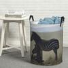 Laundry Collector Zebras At Play Foldable Laundry Basket Large Storage Baby Washing Basket Home Organizer