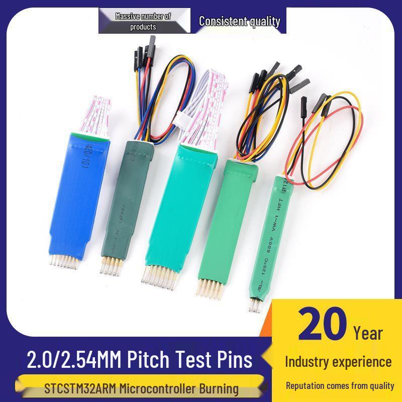 Line Handheld Programming Probe with Spring Pin 2.0/2.54mm - 4/5/6/8P Test Pin 2.0 pitch 3p Drill head probe Wiring