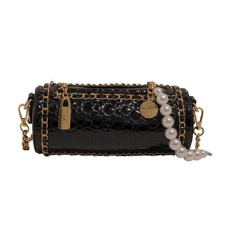 

Персонализированная цилиндрическая маленькая сумка весна 2025 новая европейская и американская модная нишевая сумка через плечо сумка-мессенджер Xiaoxiangfeng для женщин чёрный