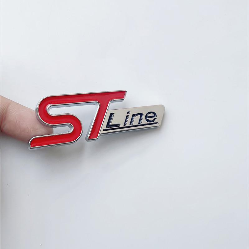 3D kovové logo ST Line emblém mřížky odznak kufru auta pro Ford Edge Puma Kuga Mondeo Fiesta Ecosport Focus ST Samolepka Příslušenství