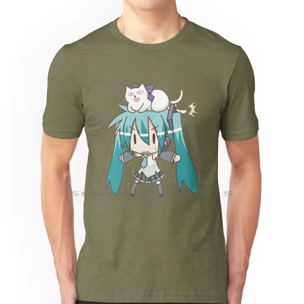 Miku T Shirt 100% Cotton Kawaii Manga Anime Girl Japanese Short Long Sleeve Tee Top