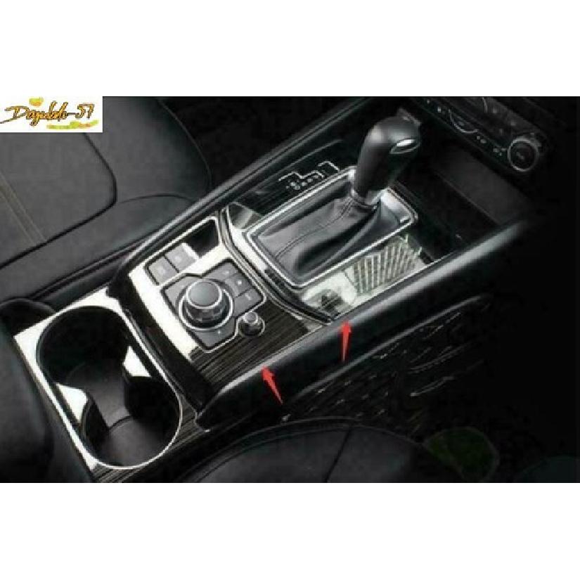 2X Black Titanium Central Console Gear Shift Panel Trim For Mazda CX-5 2017-