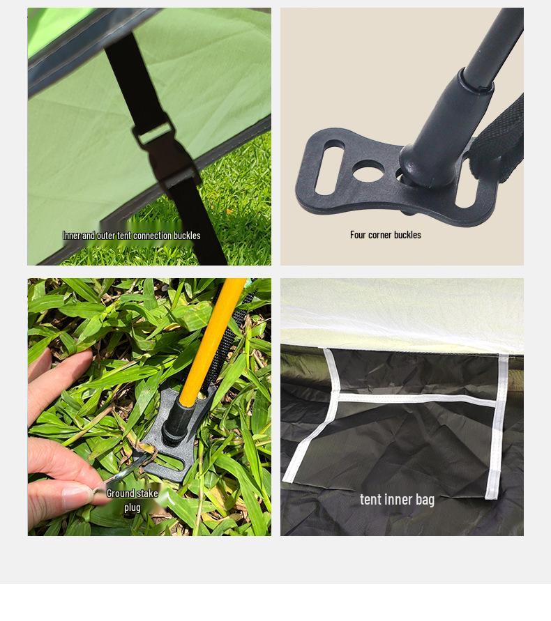 Portable Sun-Protective Rainproof Tent for 3-4 People - Double Layer & Quick Setup for Outdoor Camping and Picnics
