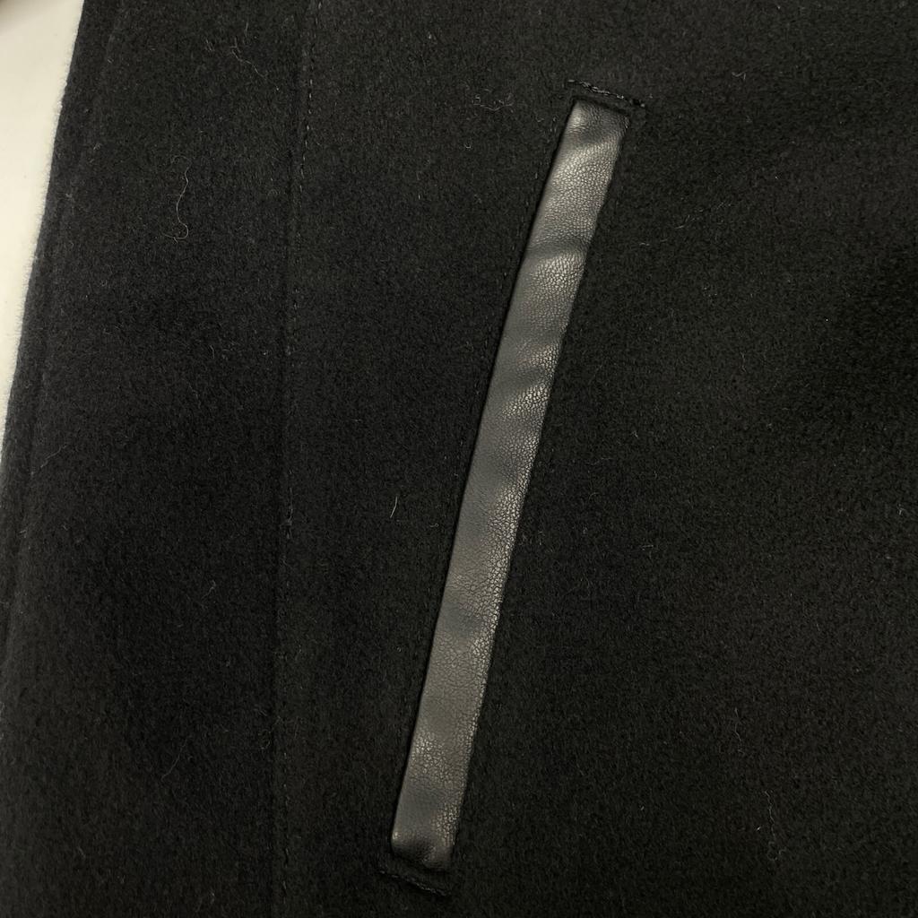 DRESSTERIOR Black wool blouson jacket with leather piping Jacket 36 blackUsed