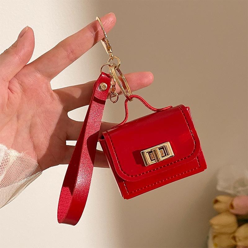 Creative Mini Coin Bag Keychain Money Change Purse  Versatile Pu Leather Key Bags Earphone Storage Bag Pendant