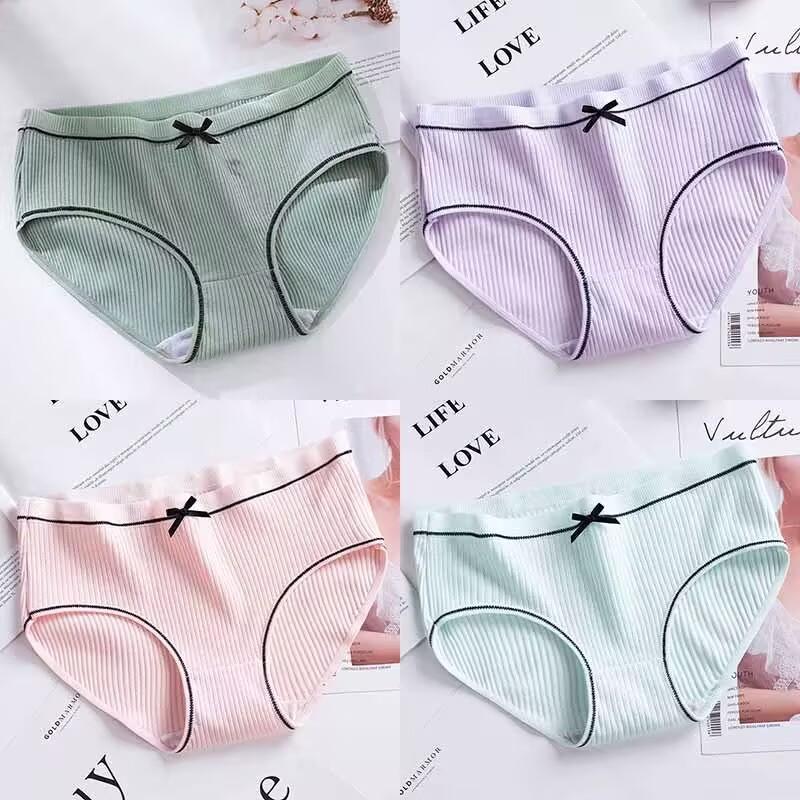 

4 шт./компл. хлопковое нижнее белье женские бесшовные трусы трусы дышащие трусы средней талии для женщин XL