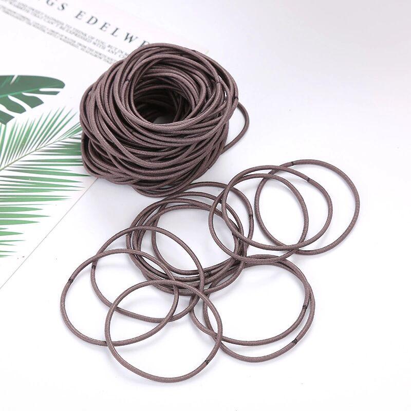 Elástico de Cabelo Preto Fino Estilo Coreano de Alta Elasticidade para Meninas