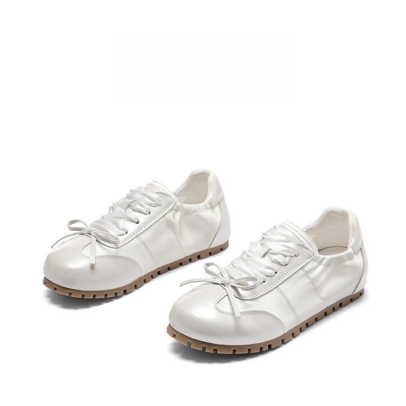 Bow soft sole flat bottom pink ballet shoes casual moral training shoes little white shoes women's 2025 spring and summer new women's shoes